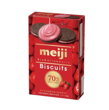 日本Meiji/明治 70%果肉 草莓巧克力夹心饼干 99g